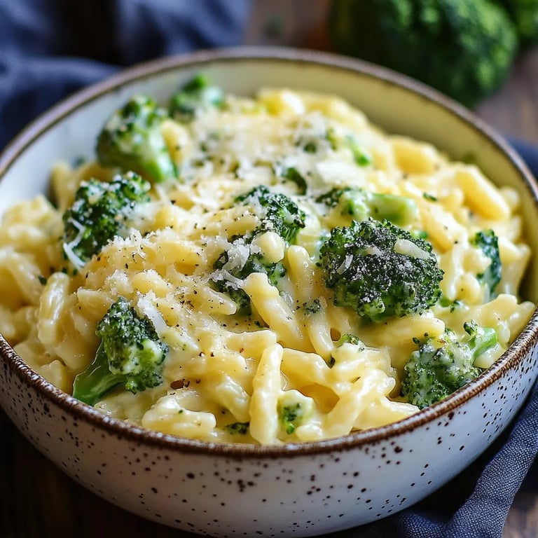 One Pot Broccoli Cheese Orzo