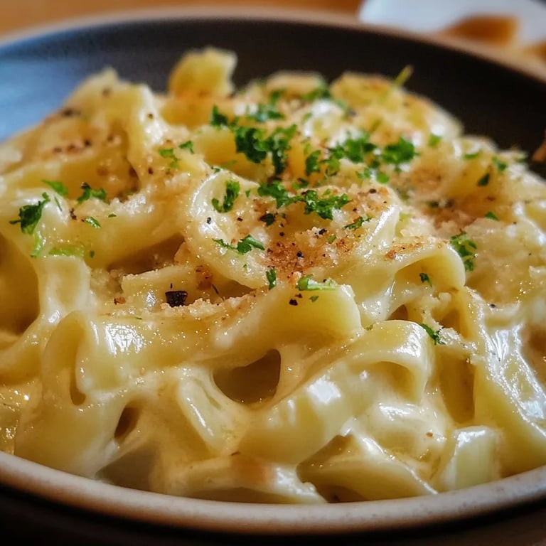 Cremige Bandnudeln mit Spitzkohl