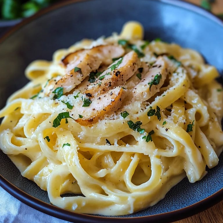Pasta mit Hähnchen Alfredo