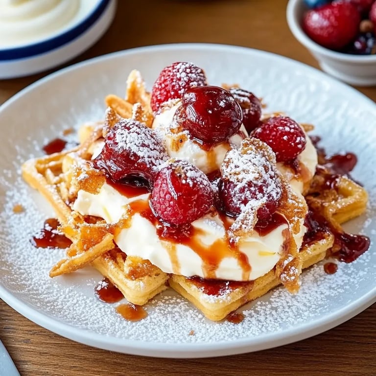 Friesendessert mit Zwetschen und Schmandcreme