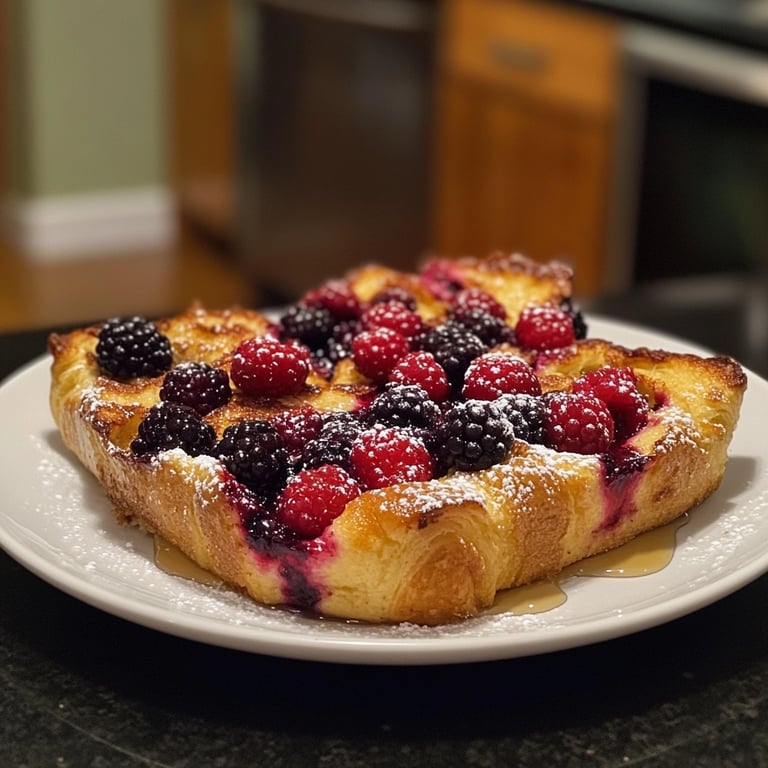 Festive Berry Croissant French Toast Bake​