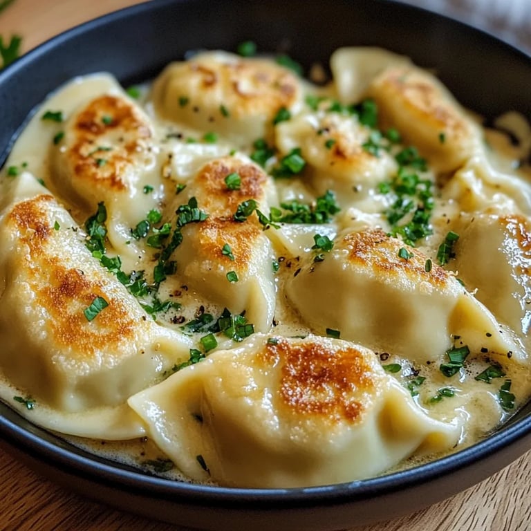 Maultaschen in Käse-Sahne-Soße
