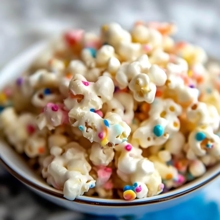 Homemade Funfetti Marshmallow Popcorn Treats
