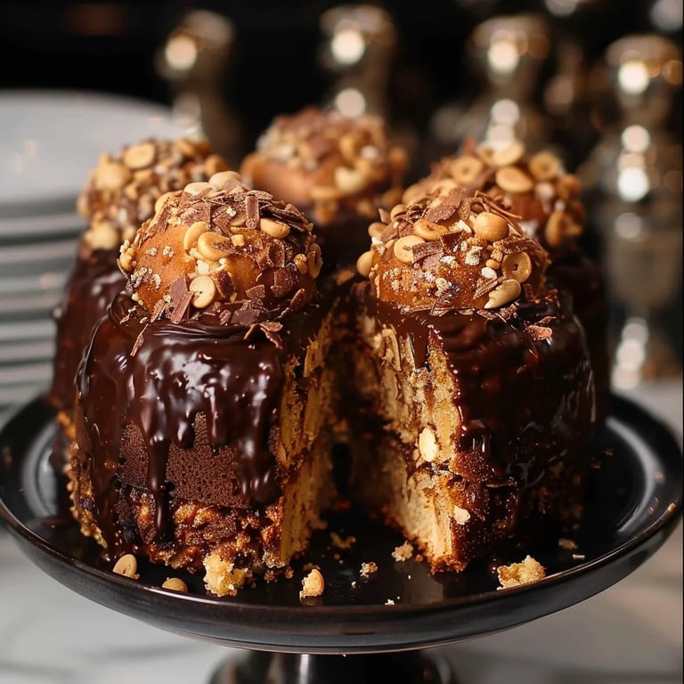 Bolo em Camadas de Ferrero Rocher Rico e Molhadinho