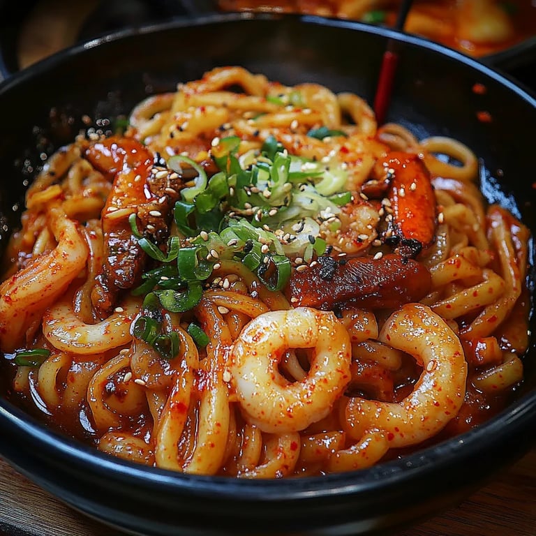 Korean Spicy Garlic Seafood Noodles: An Incredible Ultimate Recipe