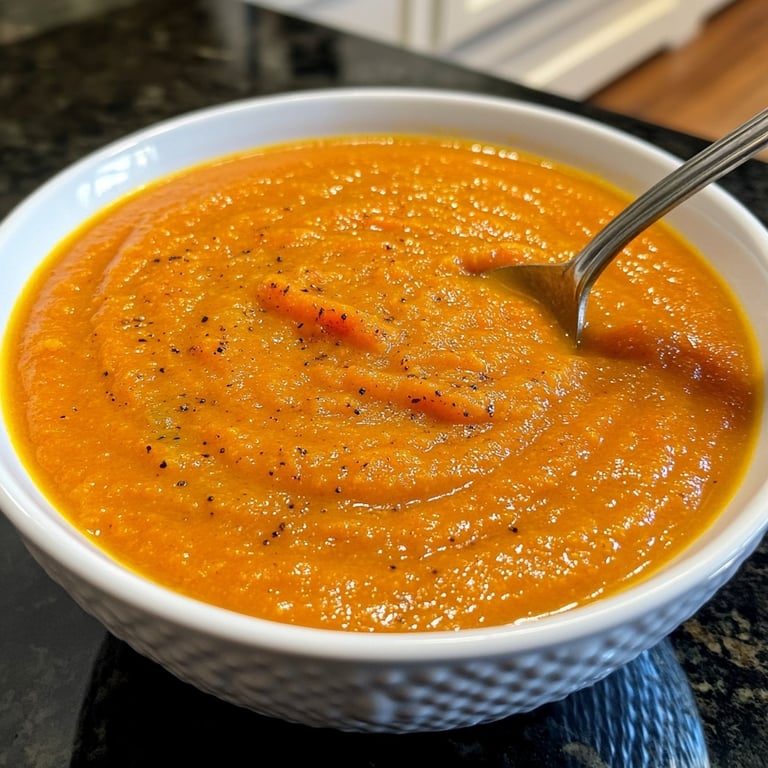 Healthy Vegan Roasted Carrot Soup