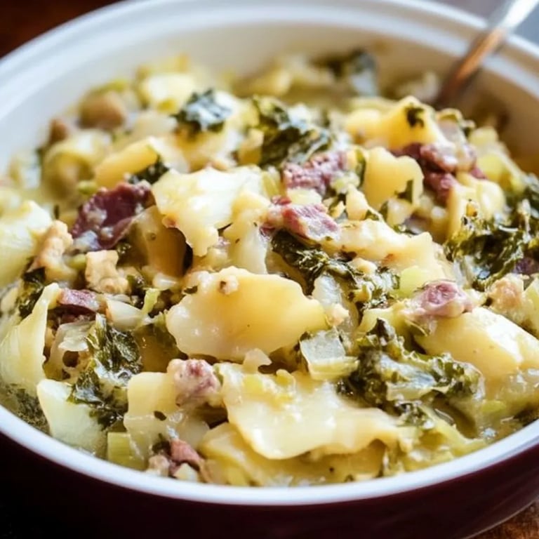 Cremiger Wirsing in Bechamelsauce mit Kartoffelbrei