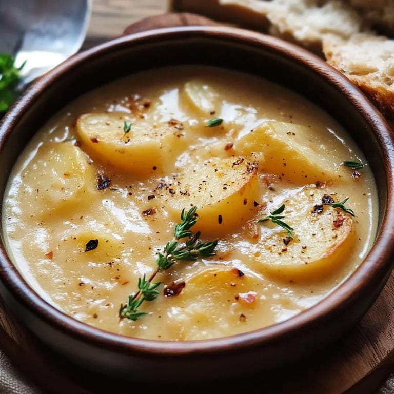Cheddar Garlic Herb Potato Soup