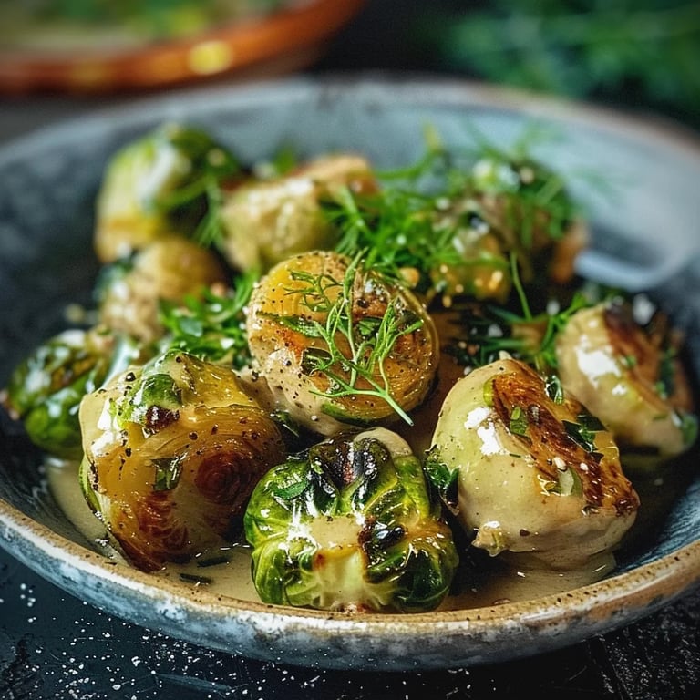 Rosenkohl in Frischkäse Senfsauce