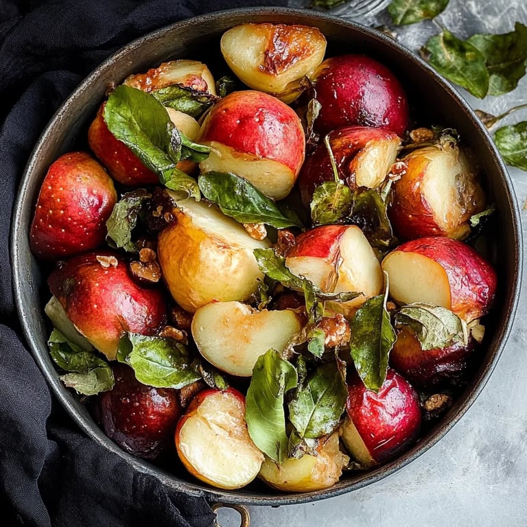 Mit Honig gerösteter Rosenkohl mit Äpfeln