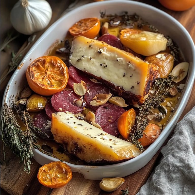 Kürbis und Schafskäse aus dem Ofen