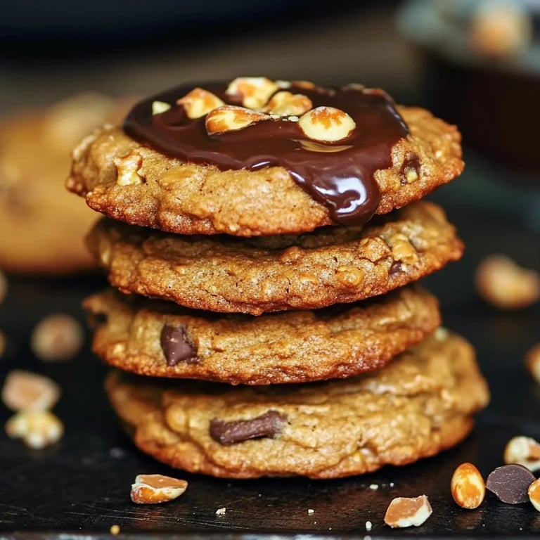 Galletas de Mantequilla de Maní, Avena y Chispas de Chocolate