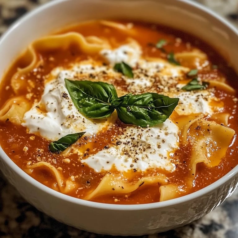 Lasagna Soup w/ Ricotta Cheese