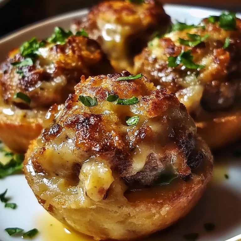 Gravy-Stuffed Stuffing Muffins