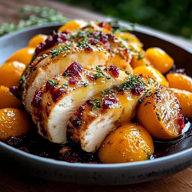 Perfekte Preiselbeer-Orangen-glasierte Putenbrust