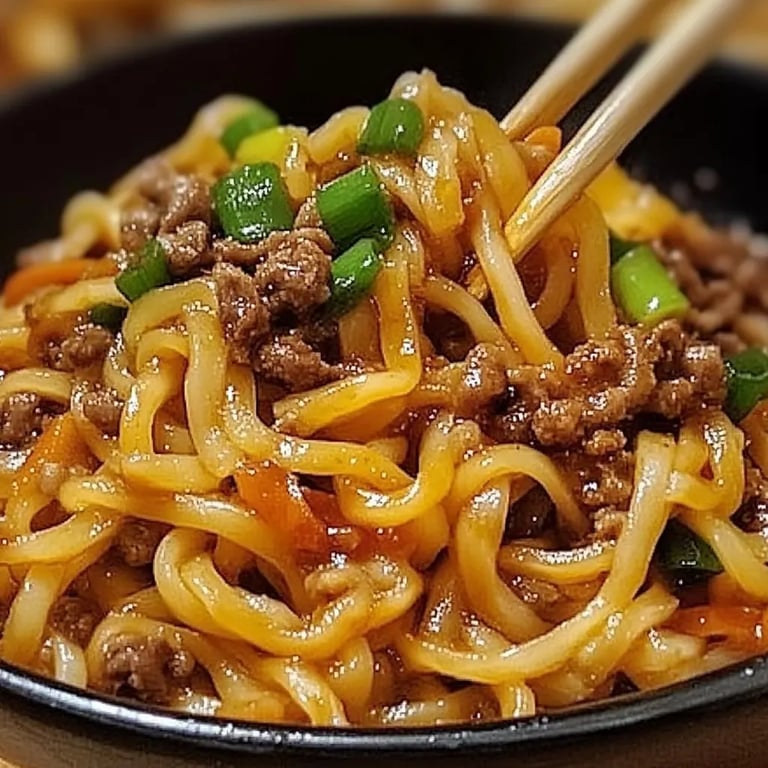 Mongolian Ground Beef Noodles: An Incredible 7-Ingredient Recipe