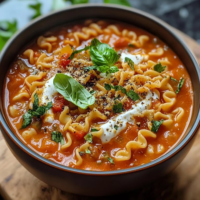 Cozy Vegetarian Lasagna Soup
