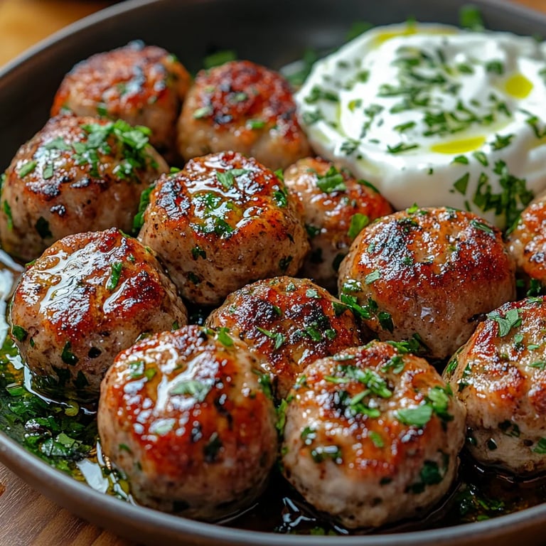 Albóndigas Griegas de Pavo con Tzatziki: Una Increíble Receta Última