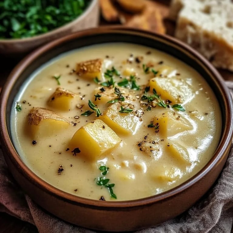 Cheddar Garlic Herb Potato Soup