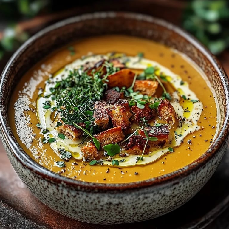 Ahorn-geröstete Kürbissuppe