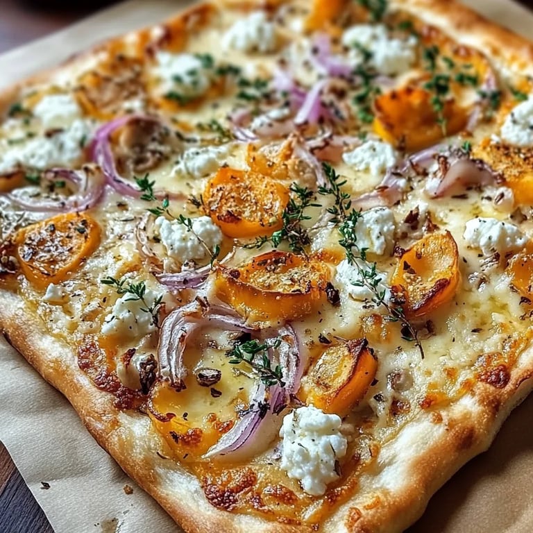 Kürbis-Flammkuchen mit Feta