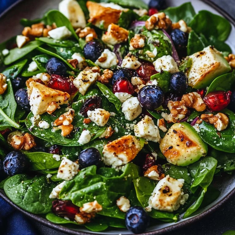 Einfacher Spinat-Heidelbeer-Salat