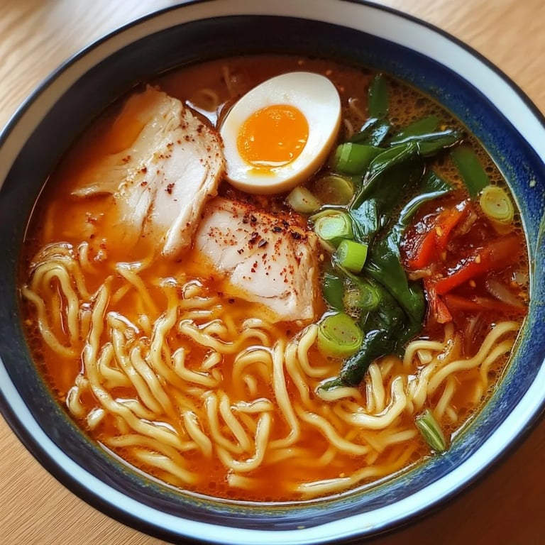 Spicy Chicken Ramen Noodle Soup