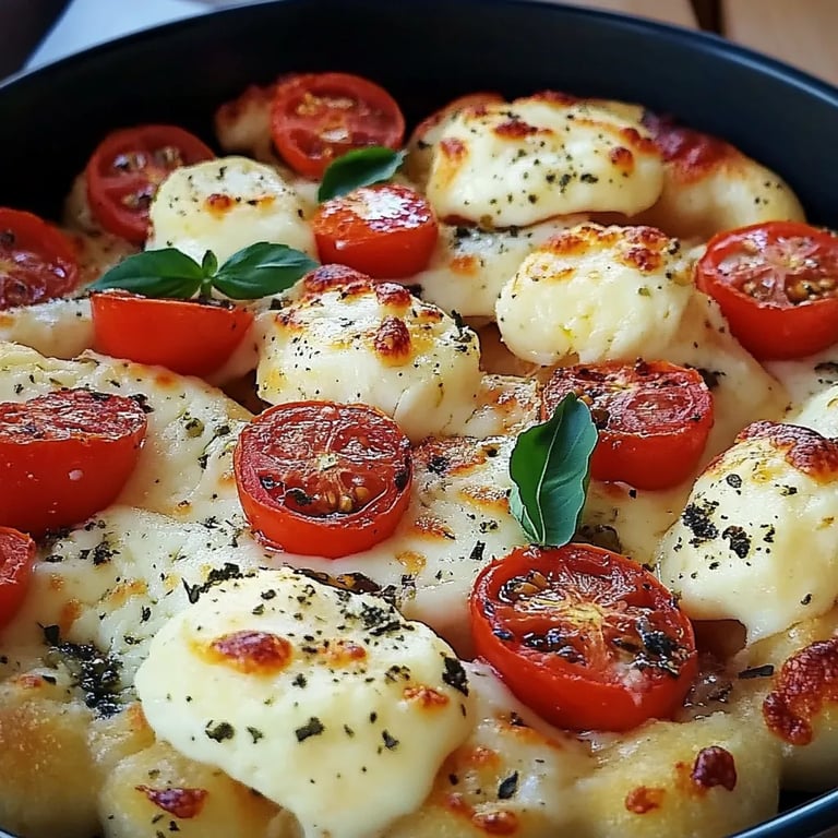 Gebackener Blumenkohl mit Tomaten und Mozzarella
