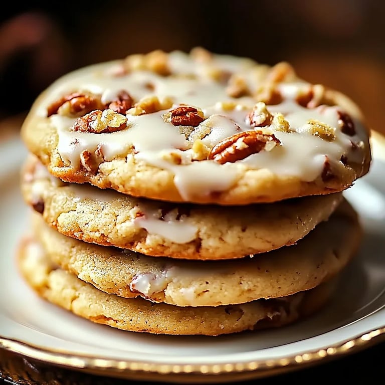Frosted Butter Pecan Cookies