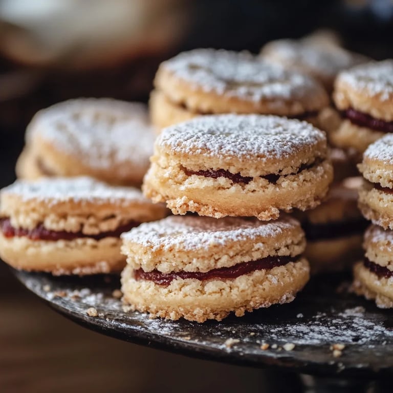 Leckere Streuselplätzchen mit Marmeladenfüllung