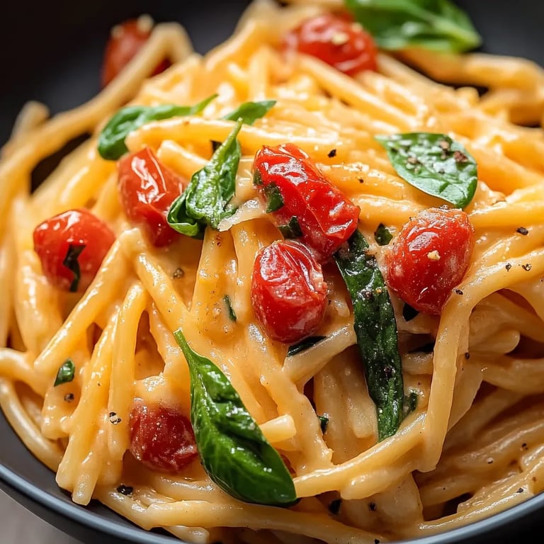 Spinat-Tomaten-Pasta