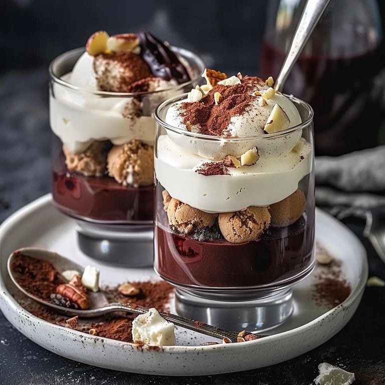 Amarettomousse mit Zimtpflaumen