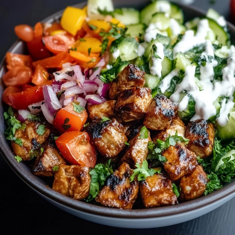 Kebab-Bowl mit hohem Eiweißgehalt