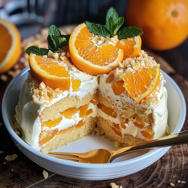 Traumhafter Orangen-Eiscreme-Kuchen