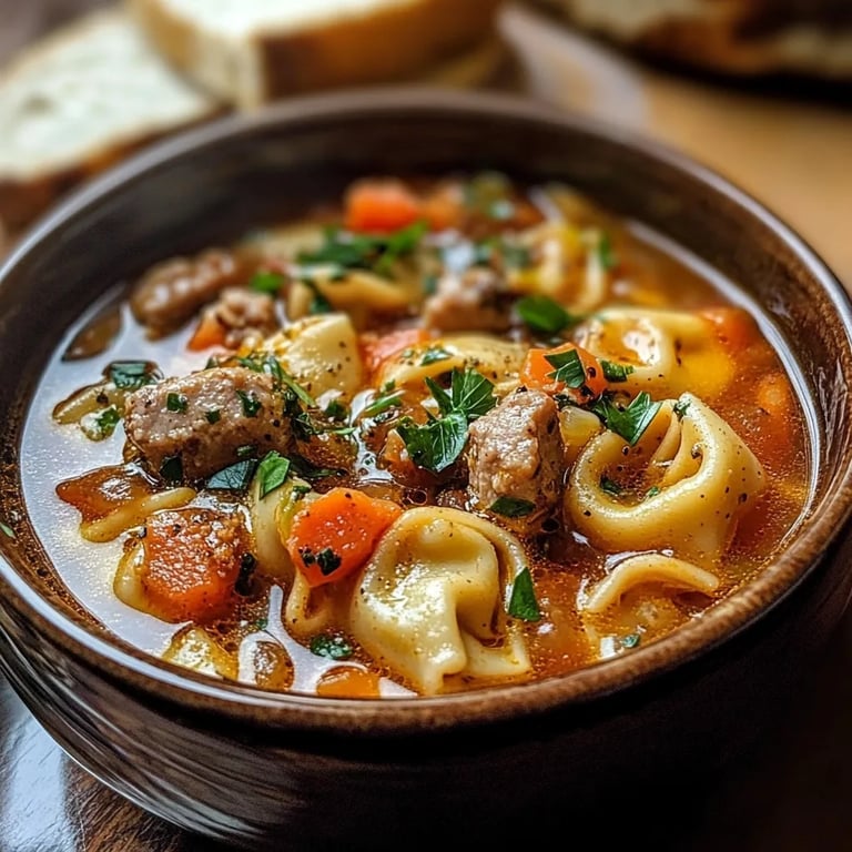 Autumn Tortellini Soup With Sausage