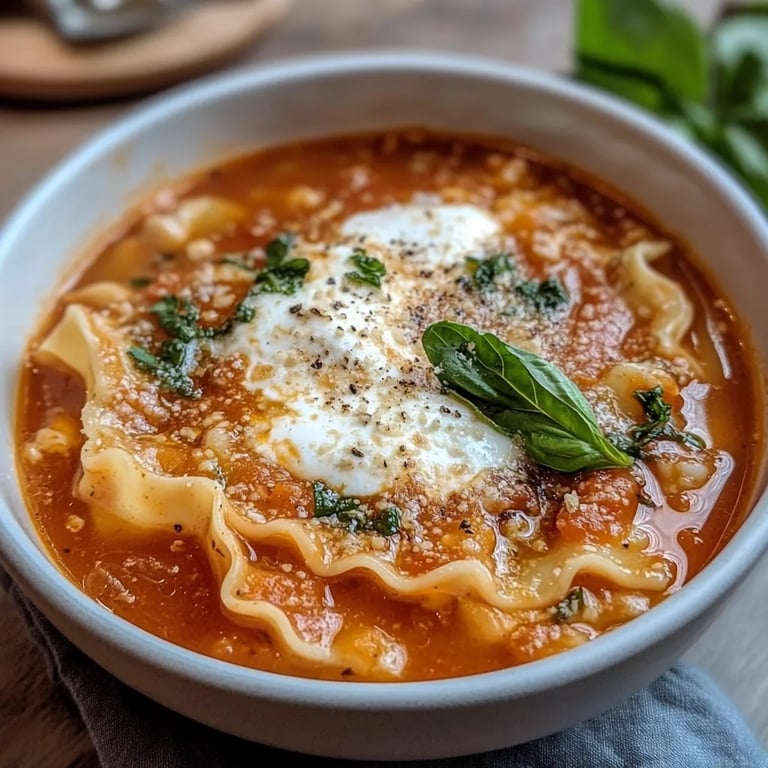 Lasagna Soup w/ Ricotta Cheese