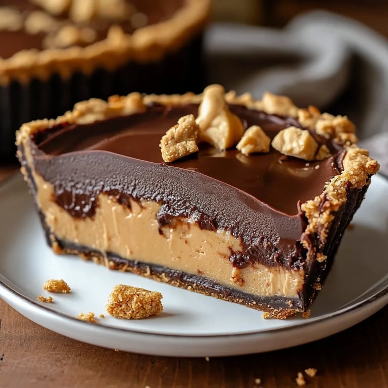 Decadent Layered Chocolate and Peanut Butter Pie with Cookie Crust