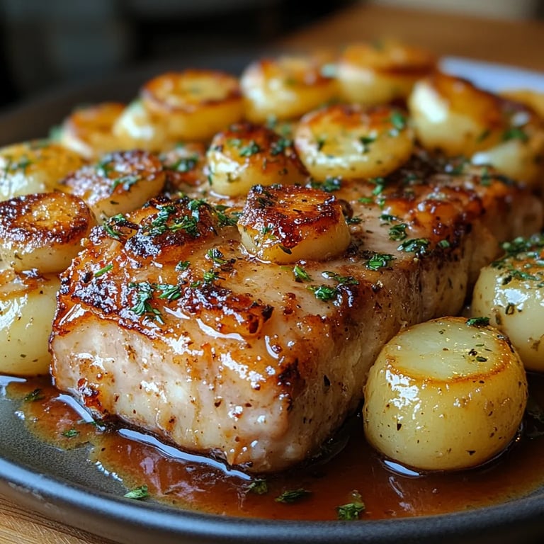 Chuletas de Cerdo Cremosas con Salsa Ranch y Papas: Una Increíble Receta Última