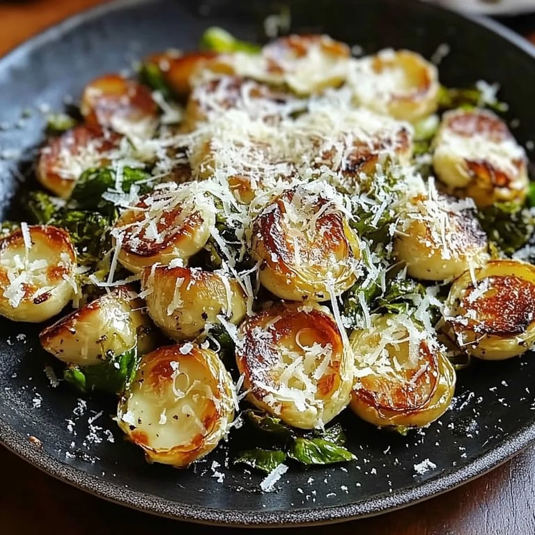 Gerösteter Rosenkohl mit Knoblauch und Parmesan