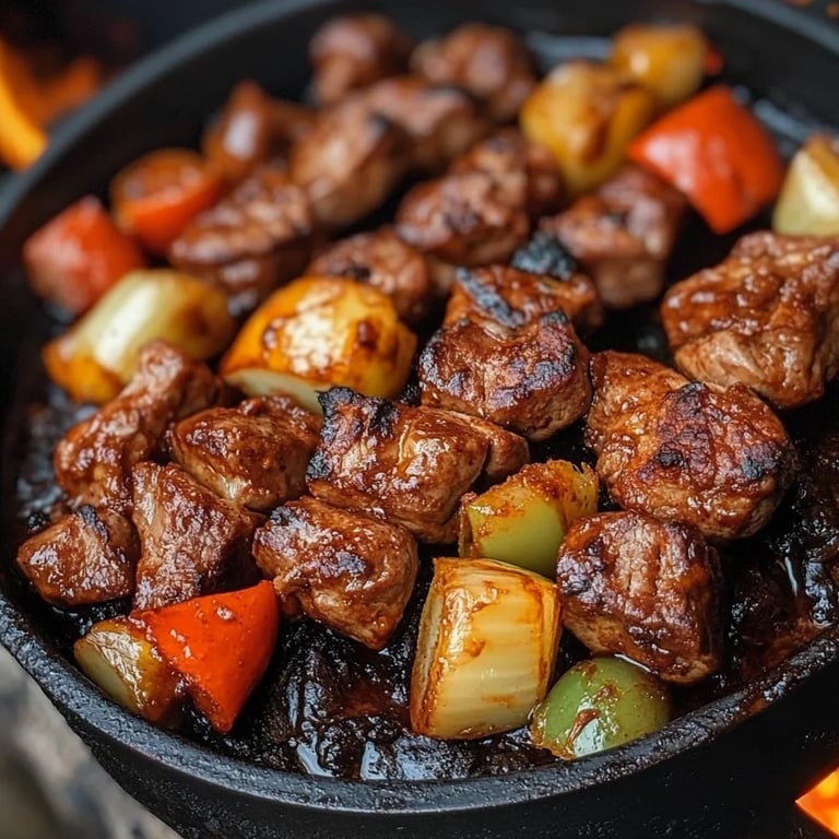 Schaschlik-Topf aus dem Ofen