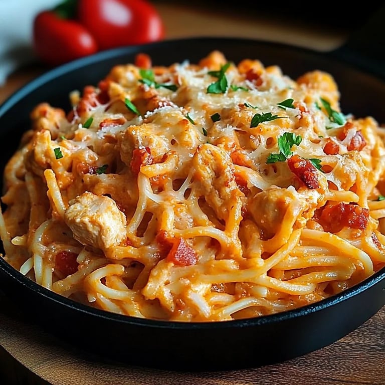 Irresistible Spicy Southern Chicken Spaghetti Casserole