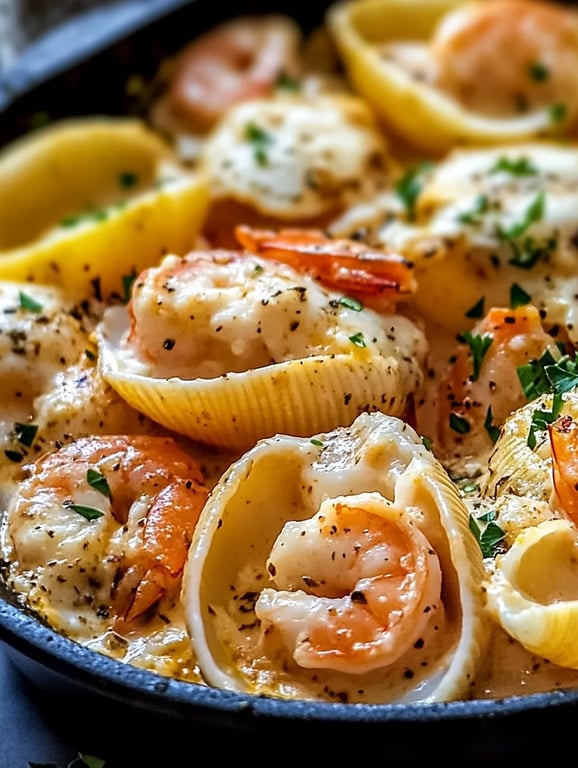 Creamy Seafood Stuffed Shells