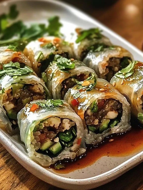 Thai Basil Beef Rolls
