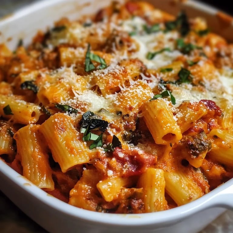 Pasta Bake with Pumpkin Tomato Sauce