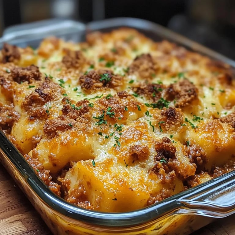 Kroketten Auflauf mit Hackfleisch