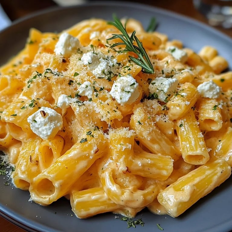 Kürbis Feta Pasta