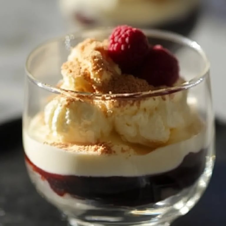 Amarettomousse mit Zimtpflaumen