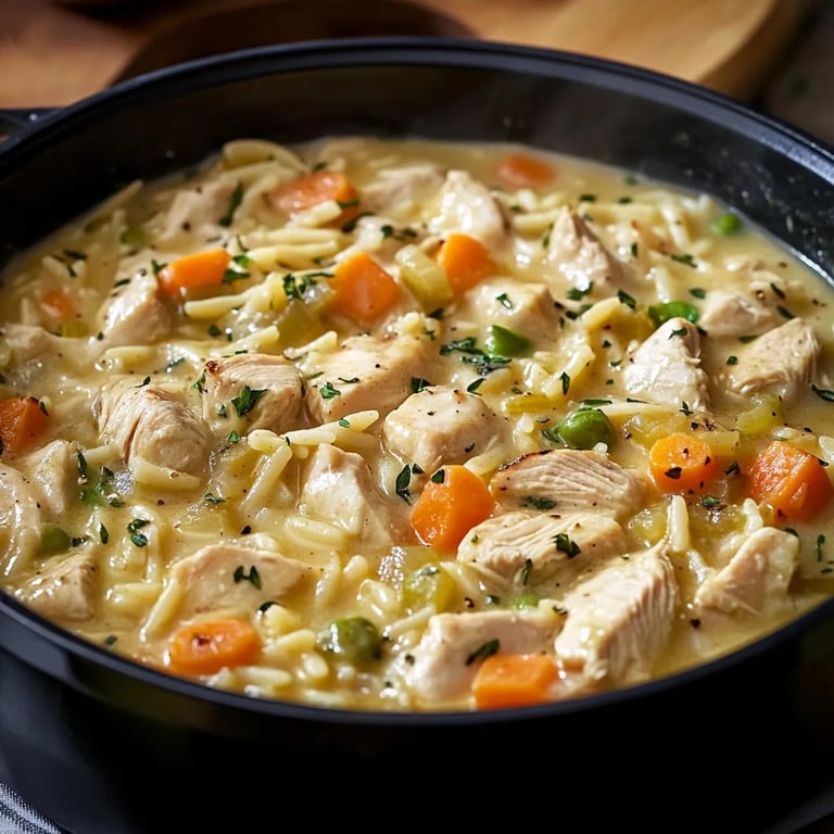 Quick & Cozy Chicken Pot Pie Orzo