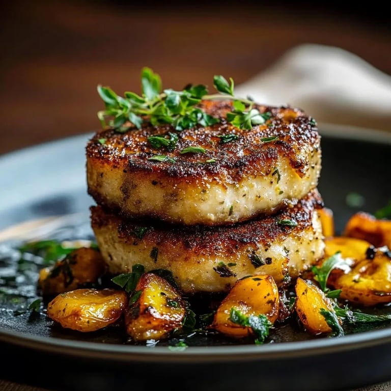 Goldbraune Blumenkohl-Patties