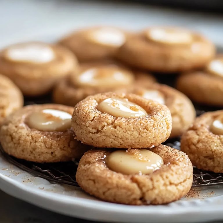 Eggnog Snickerdoodle Thumbprint Cookies